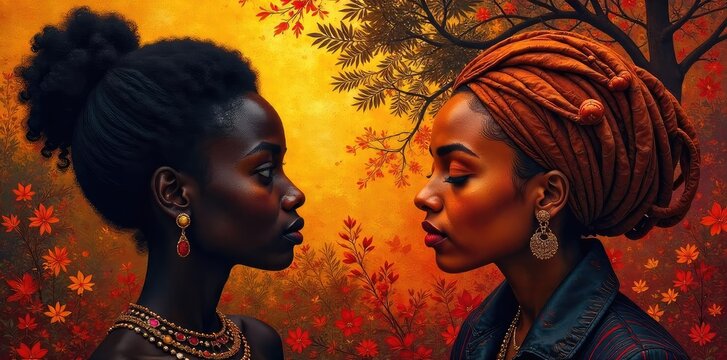 Vibrant hues of deep browns, rich chocolates, and warm ebony shades reminiscent of African American art and culture Perfect for projects celebrating heritage and diversity , art, representation
