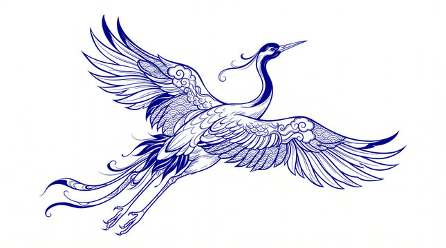 Japanese crane vector illustration