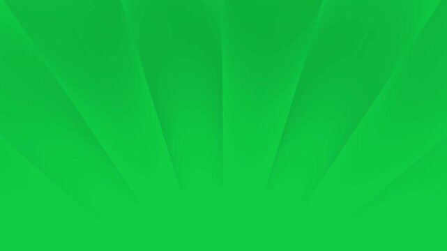 Green background with radiating stripes and shadows creating a dynamic sunburst effect pattern. Ideal for digital designs and abstract backgrounds.