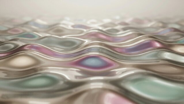 Luxury molten metallic liquid background with pearlescent iridescence