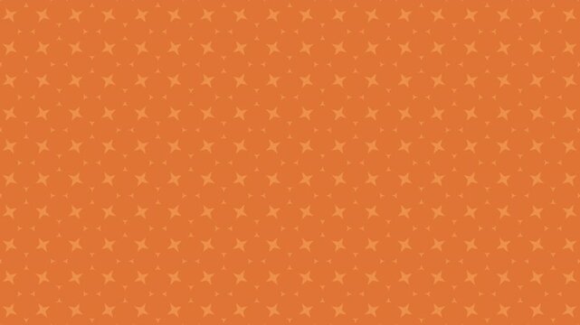 Orange abstract star pattern background with seamless loop capability