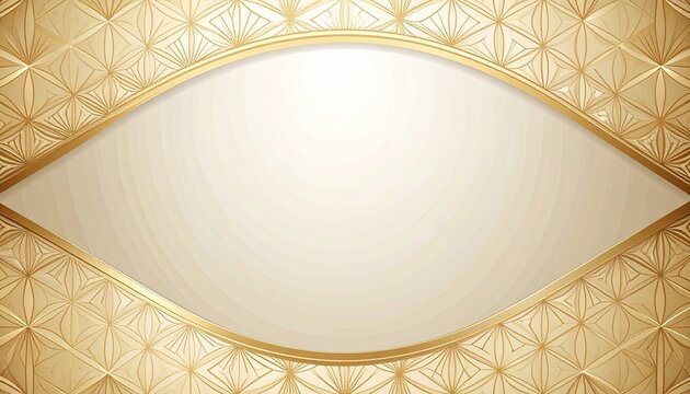 Contemporary Japanese background with a faint asanoha geometric pattern in ivory and gold around an elegant frame