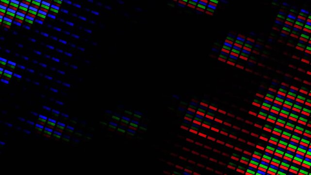 LCD pixels macro video, TV Broken Monitor, Screen TV Glitch Error,  VHS static noise glitch overlay