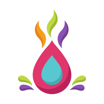Colorful abstract flame and water drop logo