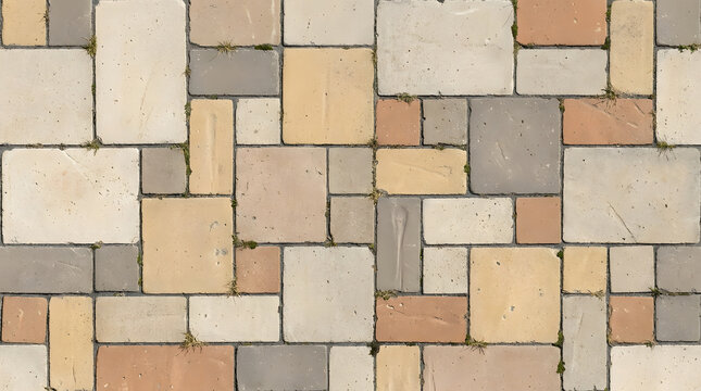 Abstract geometric pattern with colorful square blocks