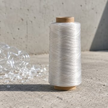 Recycled polyester yarn spool for ESG textiles and sustainable production