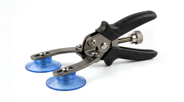 Handheld glass handling tool with two blue suction cups suction cup heavy duty