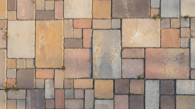 Abstract geometric pattern with colorful rectangular blocks