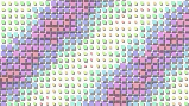 Vibrant colorful abstract pixel grid pattern background footage