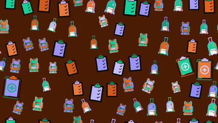 Pattern of Backpacks, Luggage, and Clipboards © egi