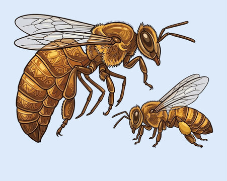 vector illustration of a bee