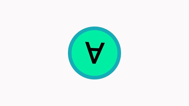 Rotating Letter A Inside Circle Animation
