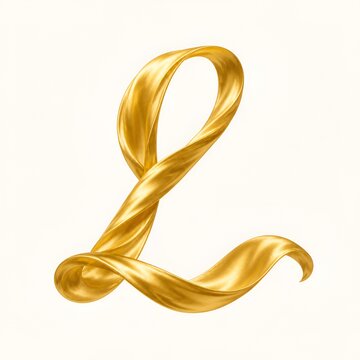 Golden Ribbon Typography 'L'