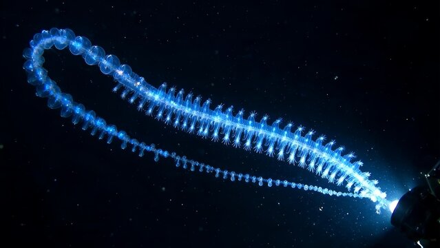 Salp Chain Swimming in Deep Sea
