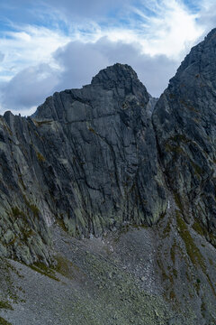 The south face of the peak (Zamarla Turnia, Zmrzla veza) is one of the most popular alpine climbing formations in Poland.
