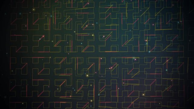 Abstract Digital Network Background with Complex Circuit Board Pattern and Futuristic Cyber Maze Design