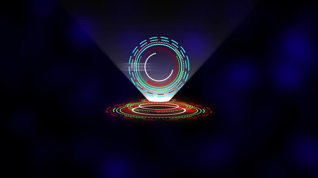 Erp system digital hologram interface, futuristic business data management hud animation, enterprise resource planning technology concept