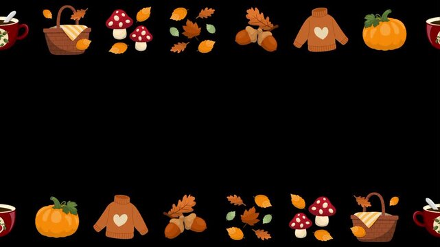autumn cozy day background frame loop animation