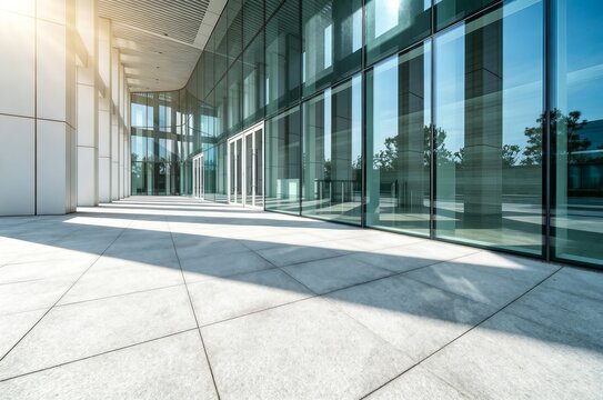 modern glass building outdoors in the downtown