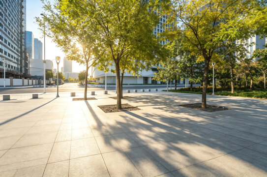 Empty floors and office buildings in the financial center