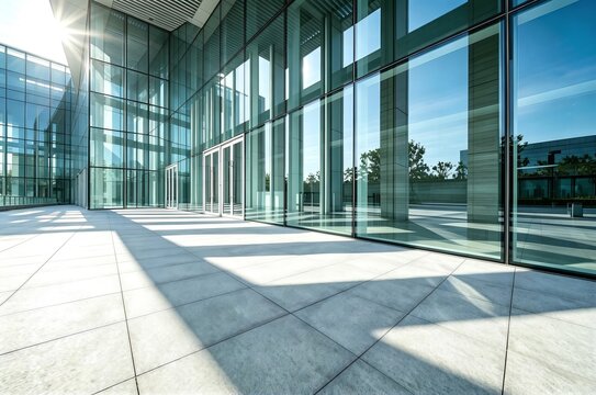 modern glass building outdoors in the downtown