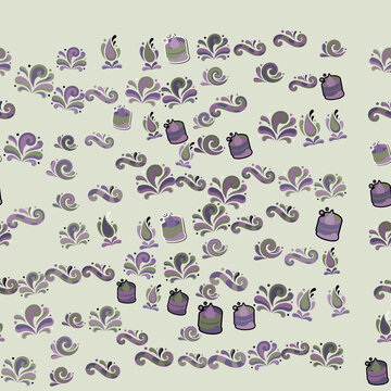 Stylized floral and abstract pattern