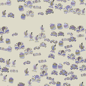 Stylized floral and cake pattern