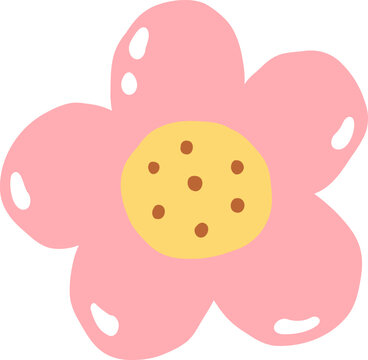 cute spring summer blossom flower vector cartoon illustration