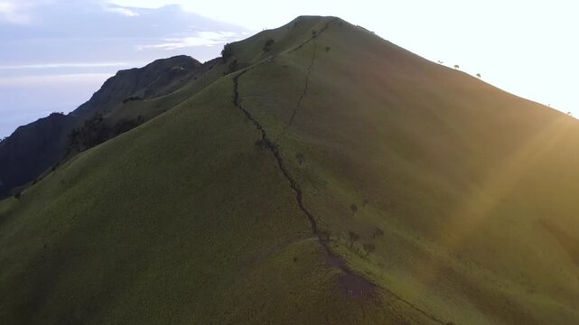Mount Merbabu view Mount Merapi
