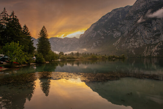 Beautiful Bohinj lake, Slovenia. The most amazing lake with a camping spot. 