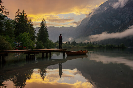 Beautiful Bohinj lake, Slovenia. The most amazing lake with a camping spot. 