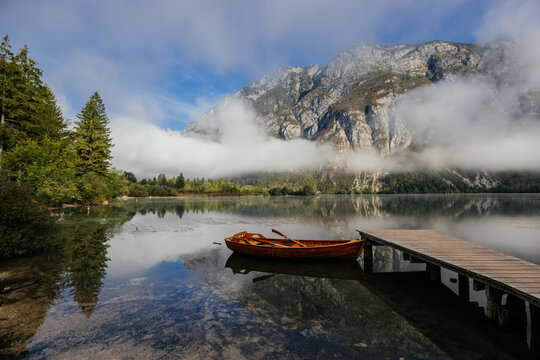 Beautiful Bohinj lake, Slovenia. The most amazing lake with a camping spot. 