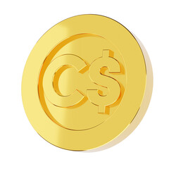 Obraz premium 3D Rendering Gold Coin with Canadian Dollar Sign Icon CAD Currency Money Finance Wealth Symbol on White Background