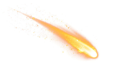 Orange Fireball Comet with Long Tapered Flame Trail Isolated on Transparent Background © SHELEKHOVA