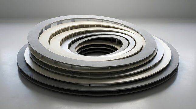 A stack of various sized industrial metal gaskets arranged in a circular formation on a gray background