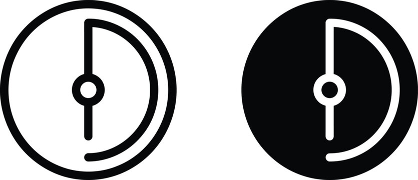 Minimalist circular logo design featuring a stylized letter d inside a circle in black and white