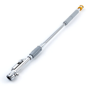 Long grey and metallic telescopic extension pole cleaning tool on a white background