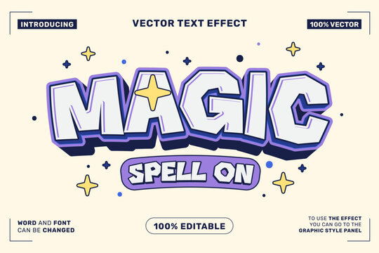 Editable Magic Cartoon Text Effect for Fantasy Poster Branding and Kids Design