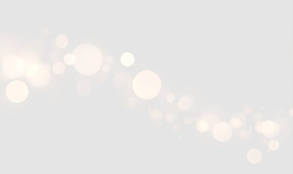 Golden bokeh light overlay on transparent background. Glowing optical light effect with soft circles. Festive sparkle overlay