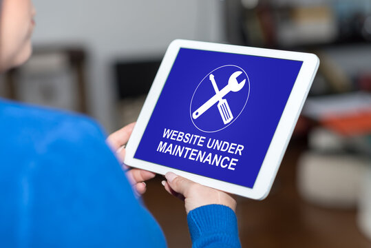 Website maintenance concept on a tablet