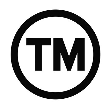 Trademark Symbol: A clear, bold black trademark symbol inside a black circle, representing intellectual property and brand protection.