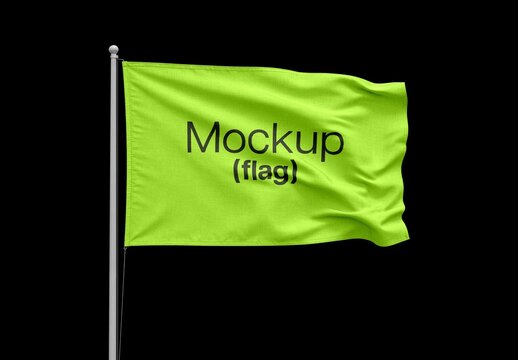 Flag Mockup For Branding And Advertising Design