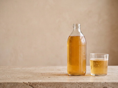 Kombucha Wellness Beverage with Copy Space