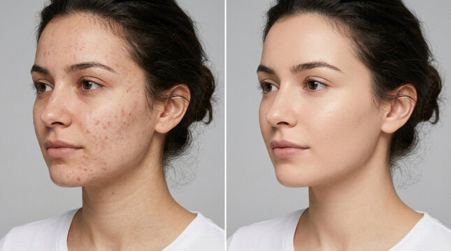 Acne treatment before and after: clear skin transformation