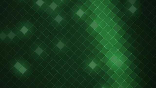 Emerald Green Glowing Diamond Grid Scanning Digital Motion Loop