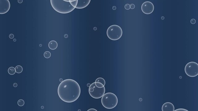 Rising Underwater Bubbles on Dark Blue Gradient Background Animation Loop