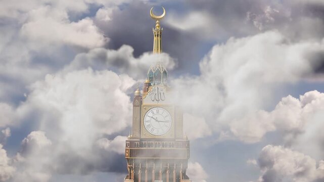Makkah Royal Clock Tower in Mecca, Saudi Arabia Against Dramatic Cloudy Sky
Abraj Al Bait Clock Tower in Mecca Under Dramatic Clouds
Makkah Royal Clock Tower and Islamic Architecture in Saudi Arabia