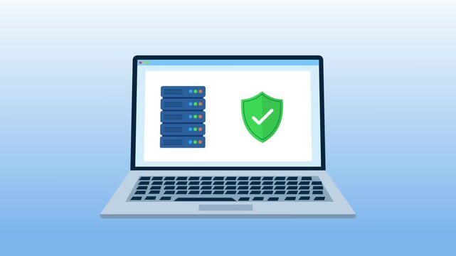 secure server data protection cybersecurity cloud security animation