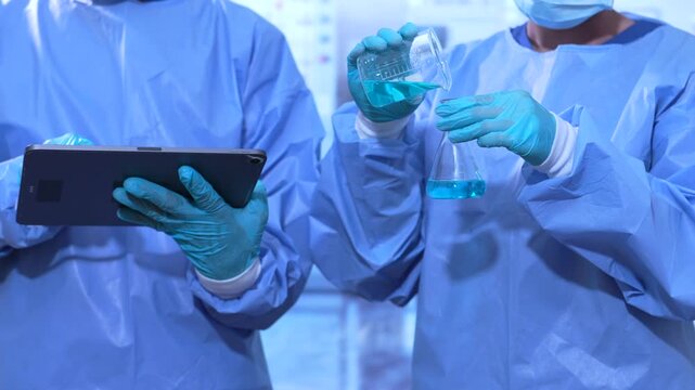 Medical team working on digital tablet healthcare doctor technology tablet using computer analyzed the results of medical reports