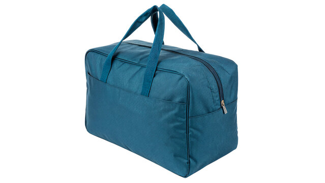 Large blue fabric duffel bag travel luggage sporty casual lightweight sack